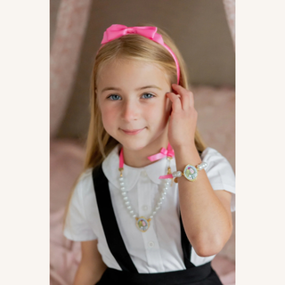 Eloise Satin Bow Headband – Pink

