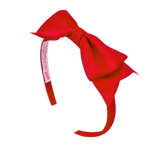 Eloise Satin Bow Headband – Red
