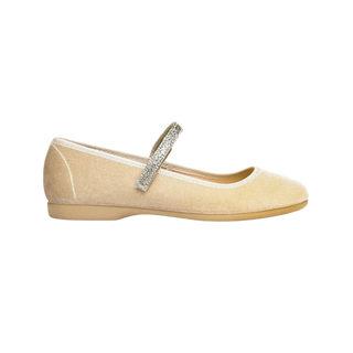 Clara Velvet Mary Jane Shoe – Gold
