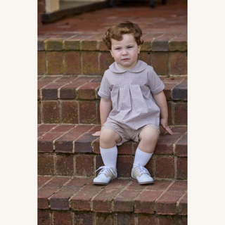Carson Short Set – Khaki Gingham
