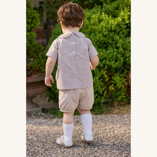 Carson Short Set – Khaki Gingham
