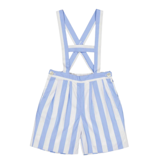 Elias H Back Suspender Shorts – Blue Stripe
