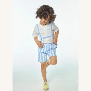 Elias H Back Suspender Shorts – Blue Stripe
