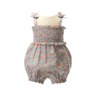 Pink Floral Smocked Bubble
