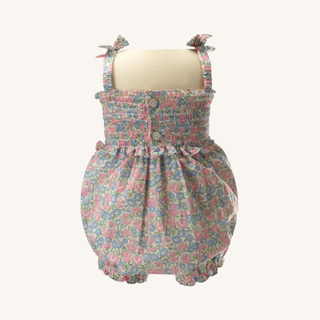Pink Floral Smocked Bubble
