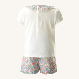 Pastel Floral Shorts Set
