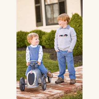 Long Sleeve Polo – Navy Stripe
