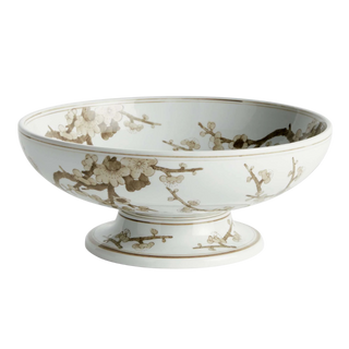 Province Empress Decorative Footed Bowl – Brown & White
