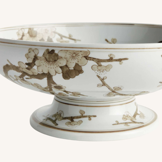 Province Empress Decorative Footed Bowl – Brown & White
