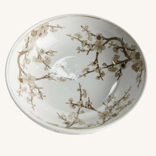 Province Empress Decorative Footed Bowl – Brown & White
