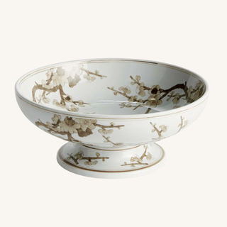 Province Empress Decorative Footed Bowl – Brown & White
