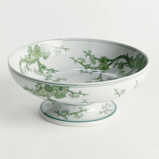 Imperial Empress Decorative Footed Bowl – Green & White
