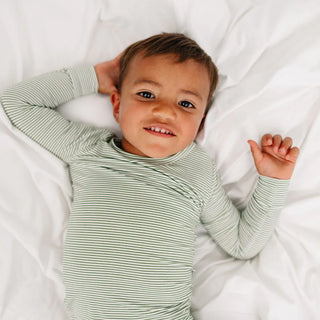 Evergreen Stripe Kids Pajama Set
