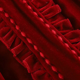 Red Velvet Ruffle Dress
