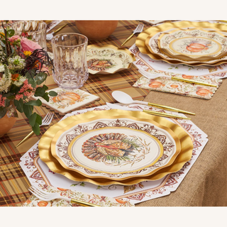Turkey & Gourds Dinner Plates – Set of 8
