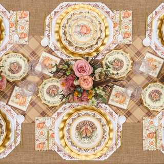 Turkey & Gourds Dinner Plates – Set of 8
