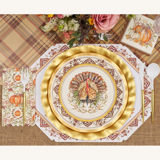 Turkey & Gourds Dinner Plates – Set of 8
