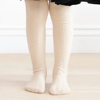Vanilla Cable Knit Tights
