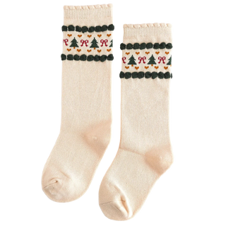 Vanilla Fair Isle Knee High Socks
